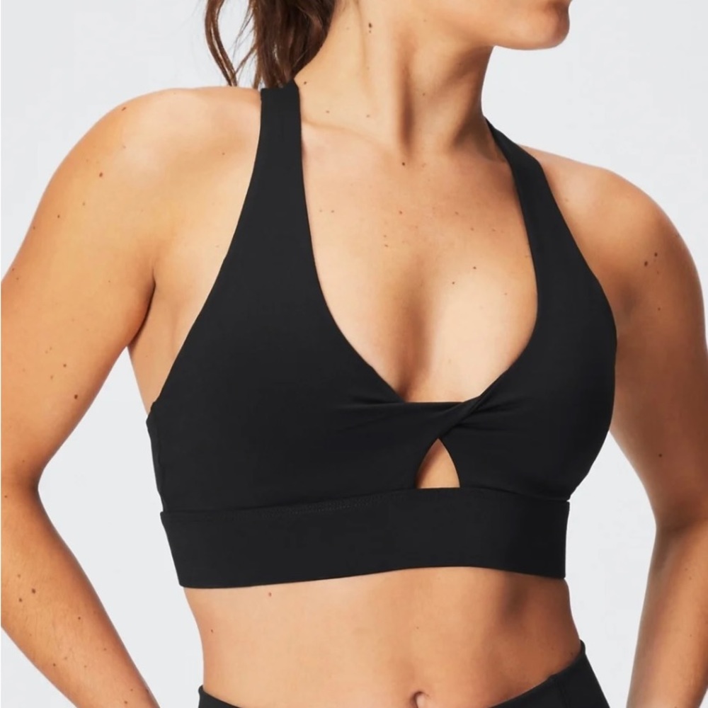 FABLETICS Oasis Twist Medium Impact Black Sports Bra Size Large